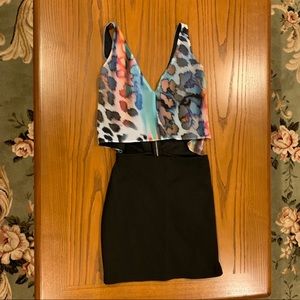 Multicolored mini dress